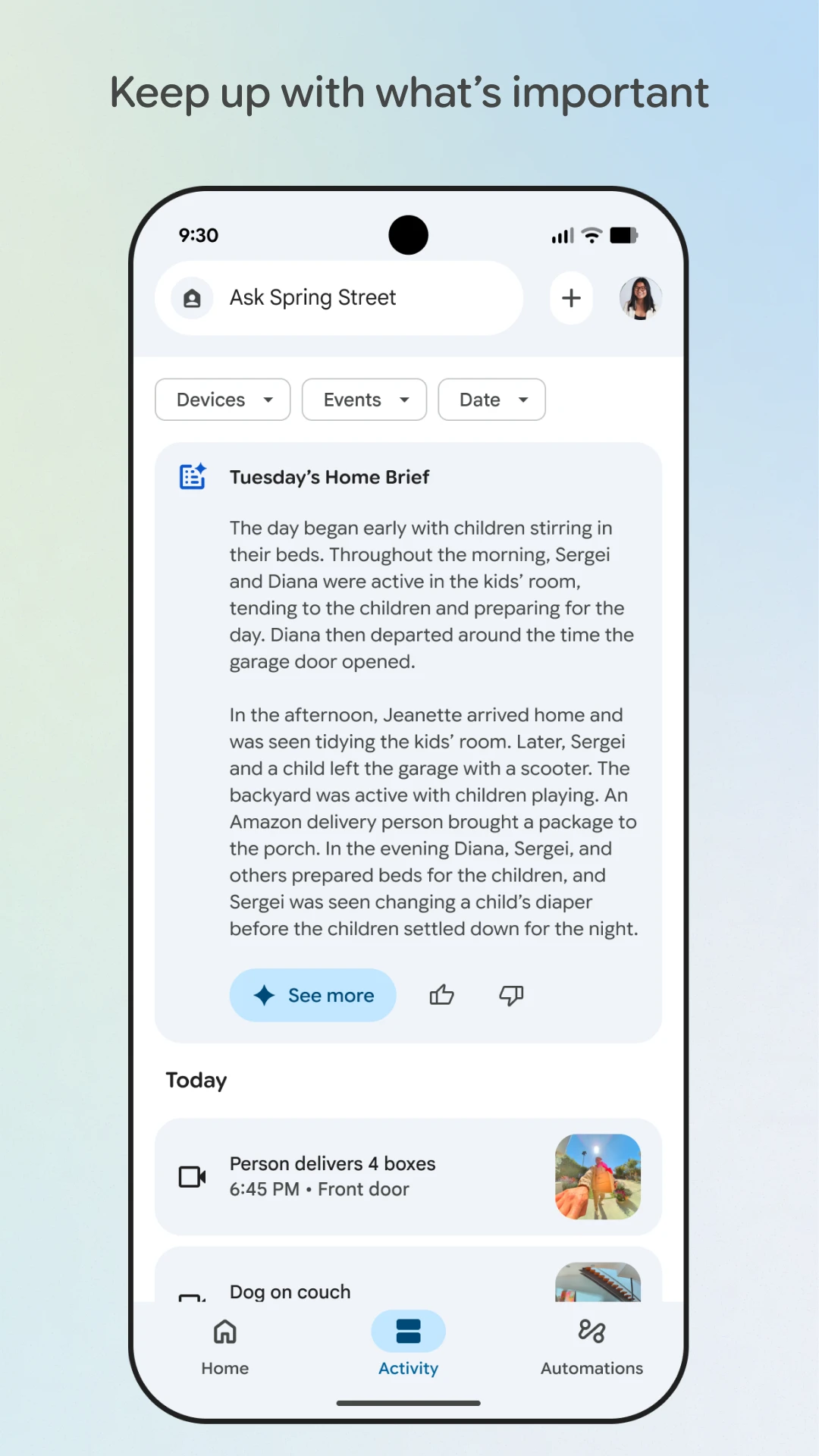 Google Home app store screenshot 2 — Lifestyle (Android)