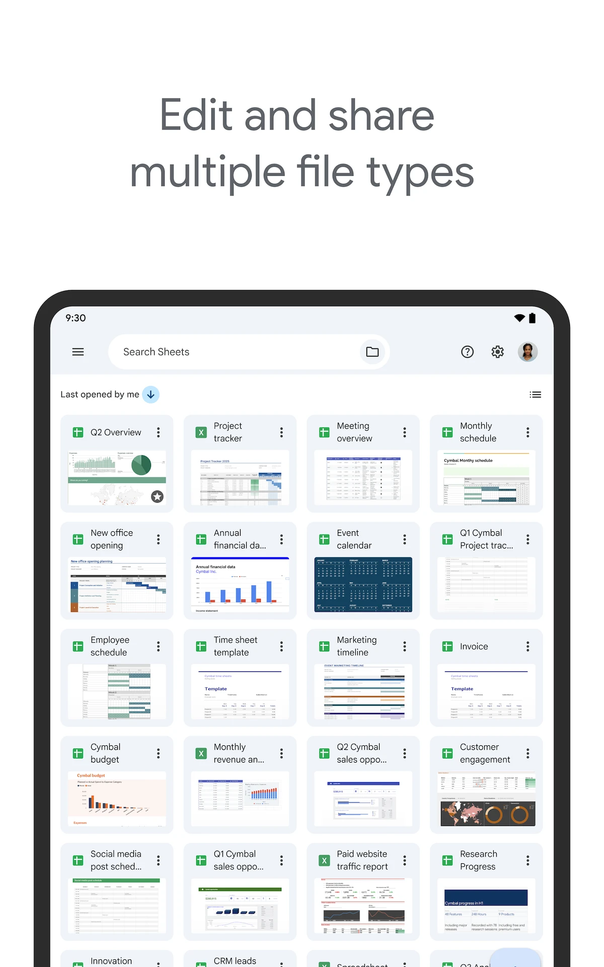 Google Sheets app store screenshot 7 — Productivity (Android)