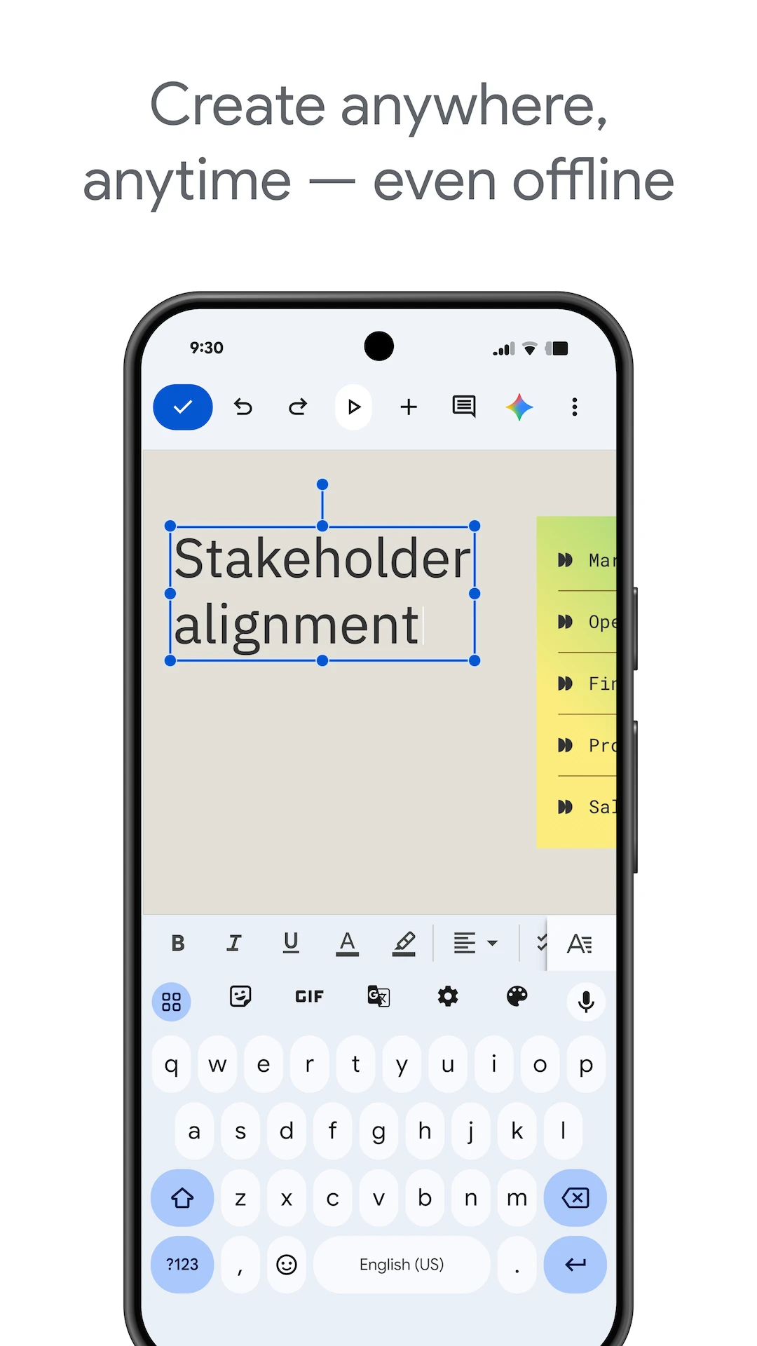 Google Slides app store screenshot 4 — Productivity (Android)