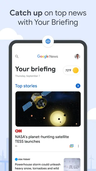 Google News - Daily Headlines app store screenshot 1 — News And Magazines (Android)