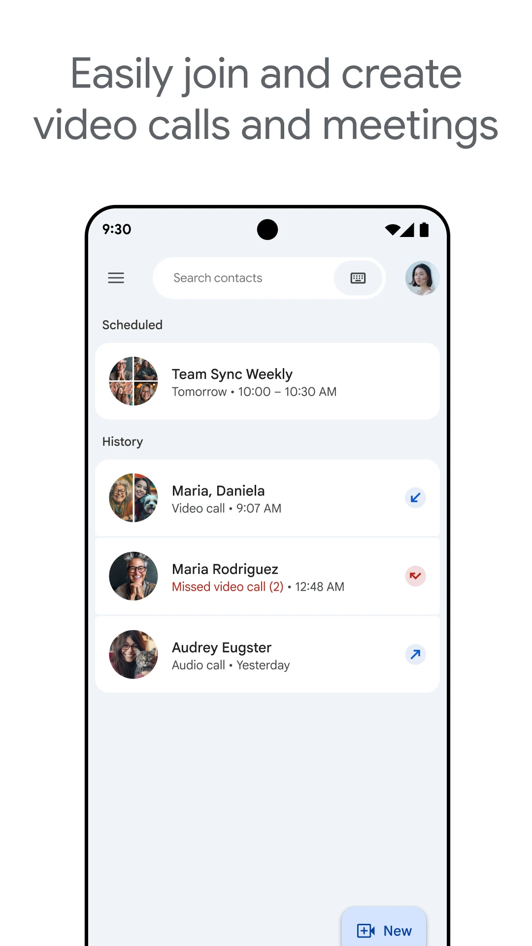 Google Meet app store screenshot 1 — Communication (Android)