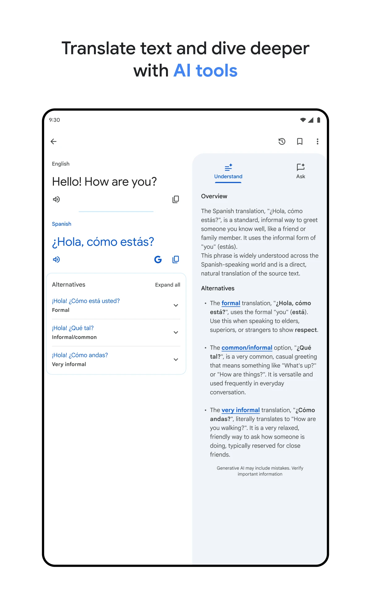 Google Translate app store screenshot 7 — Tools (Android)