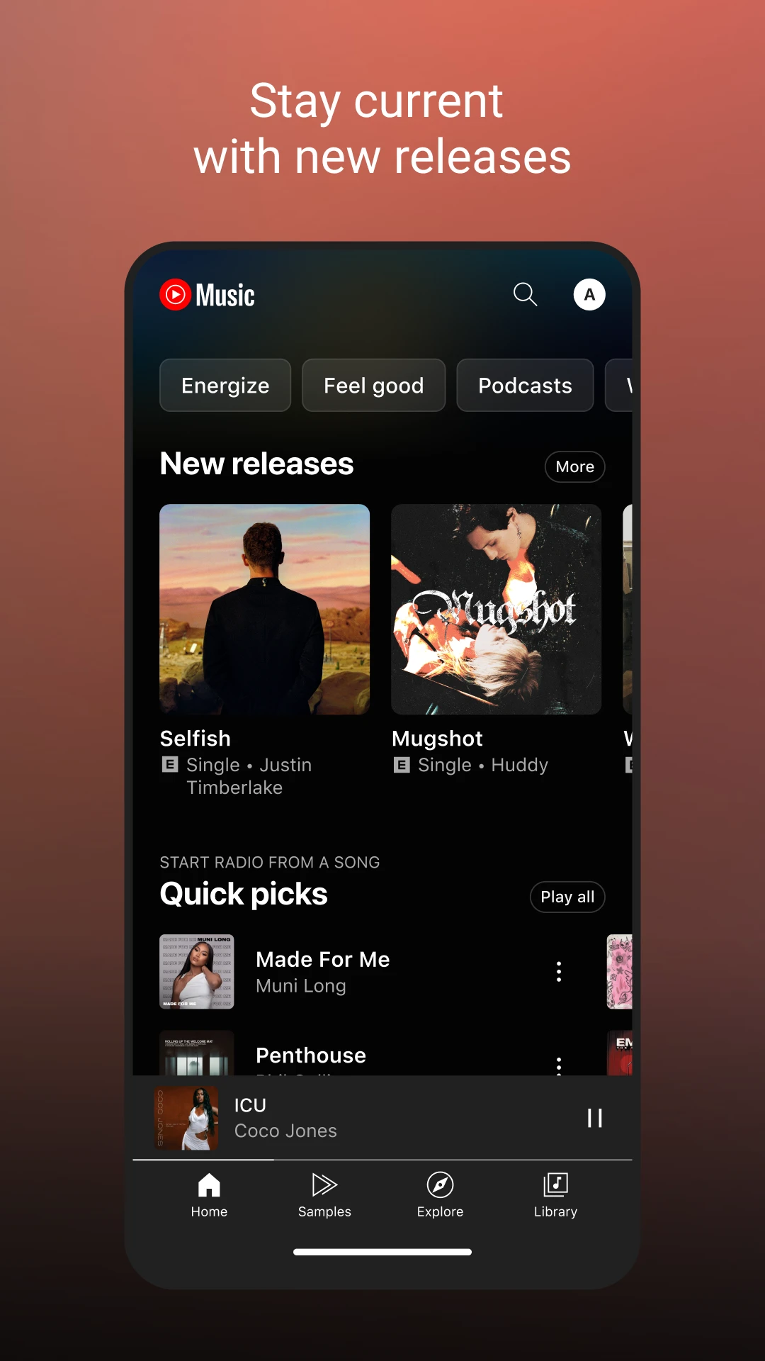 YouTube Music app store screenshot 2 — Music And Audio (Android)