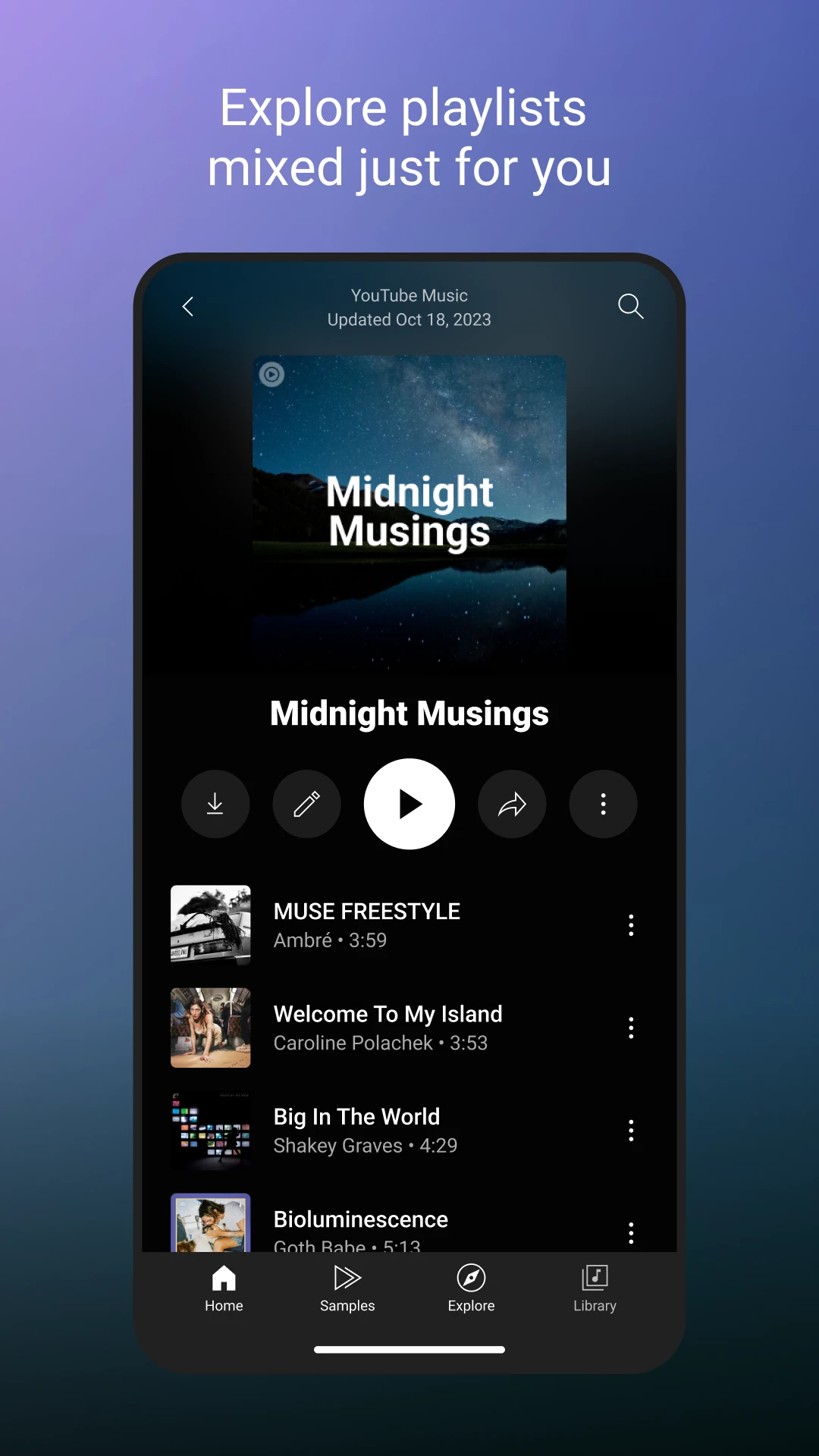 YouTube Music app store screenshot 5 — Music And Audio (Android)