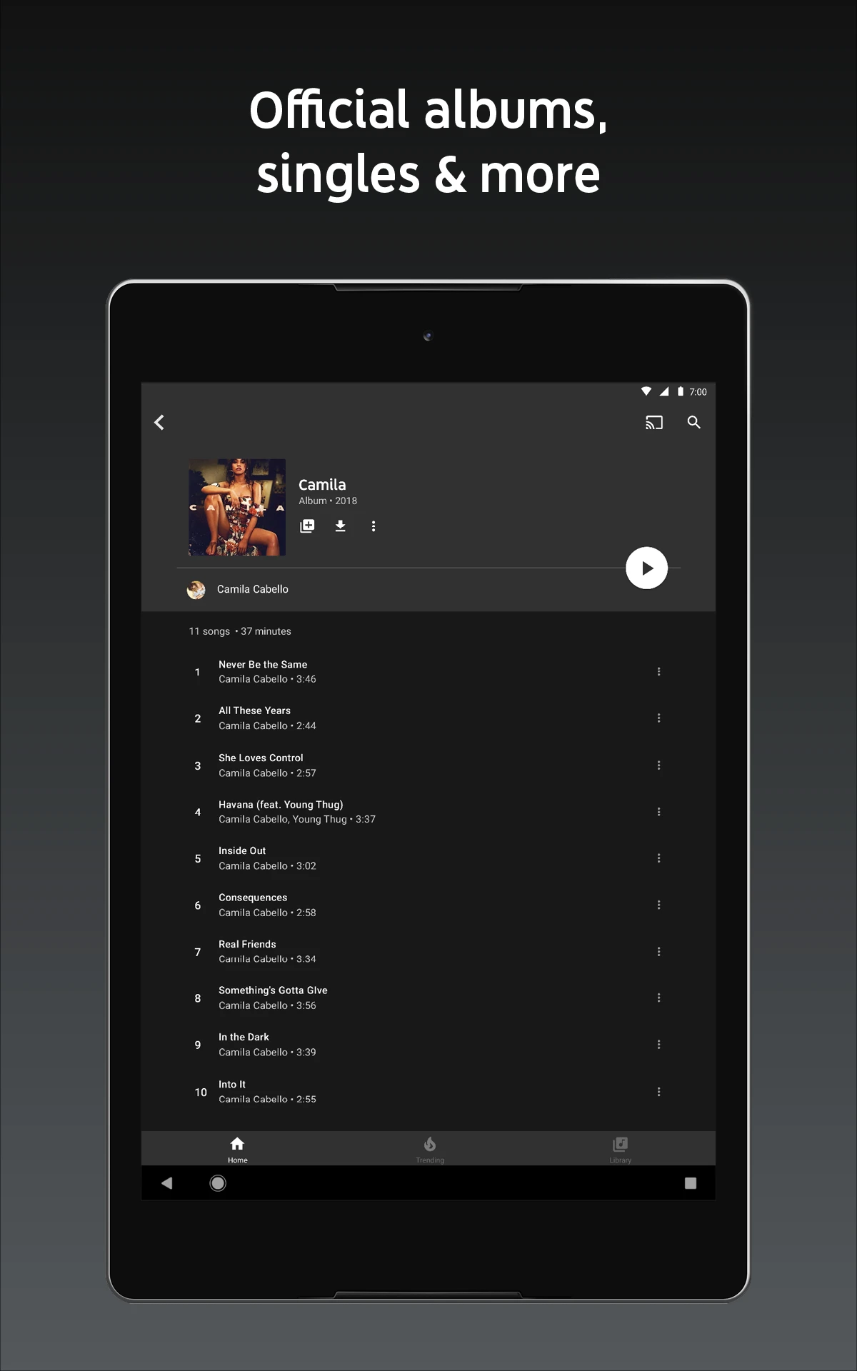 YouTube Music app store screenshot 7 — Music And Audio (Android)