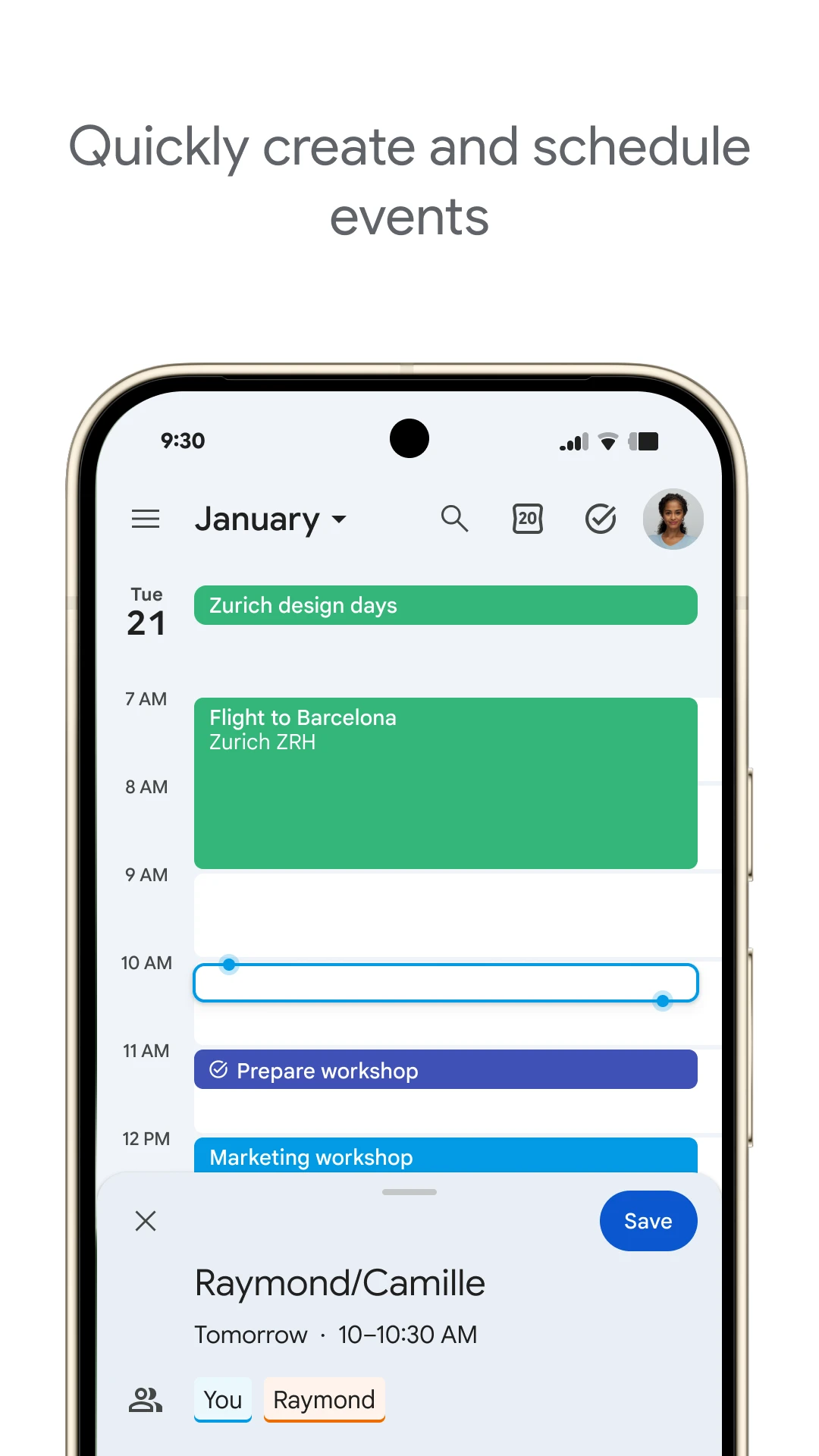 Google Calendar app store screenshot 2 — Productivity (Android)