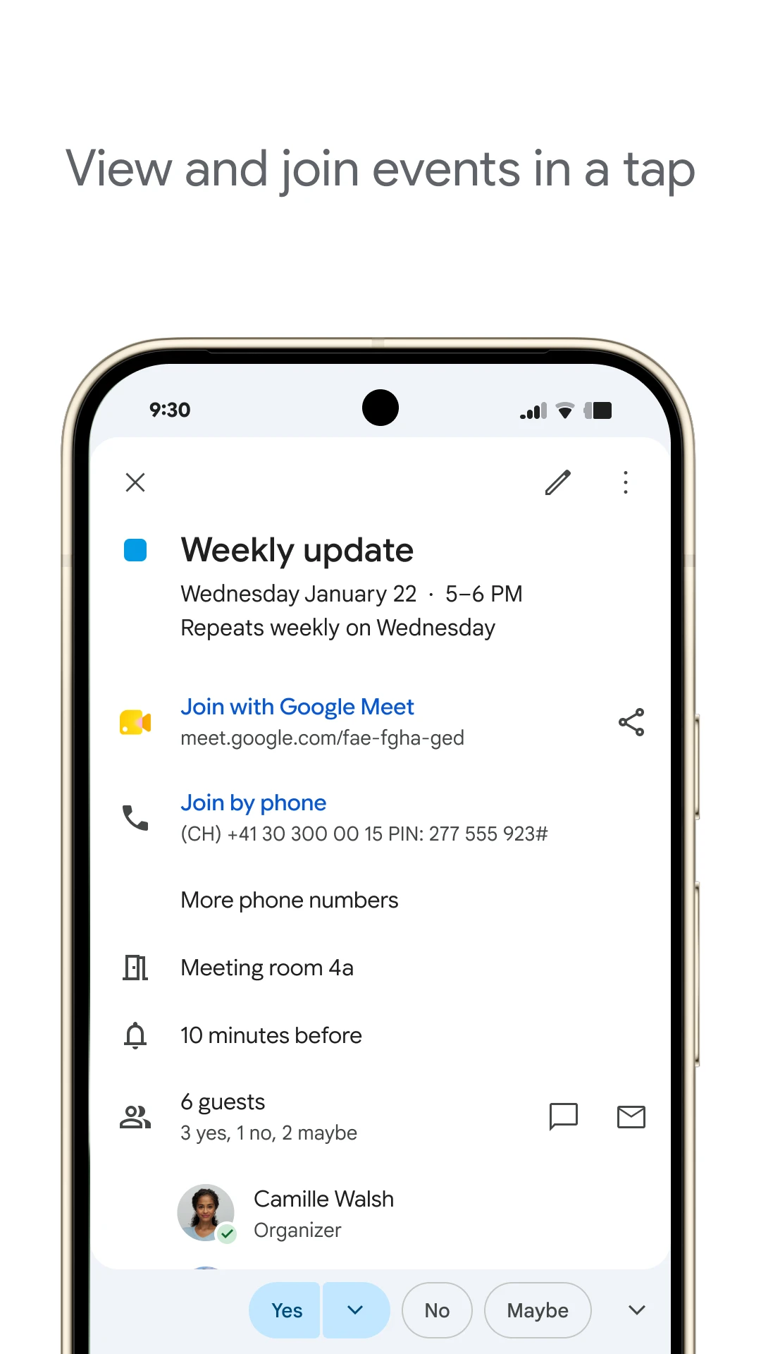 Google Calendar app store screenshot 3 — Productivity (Android)