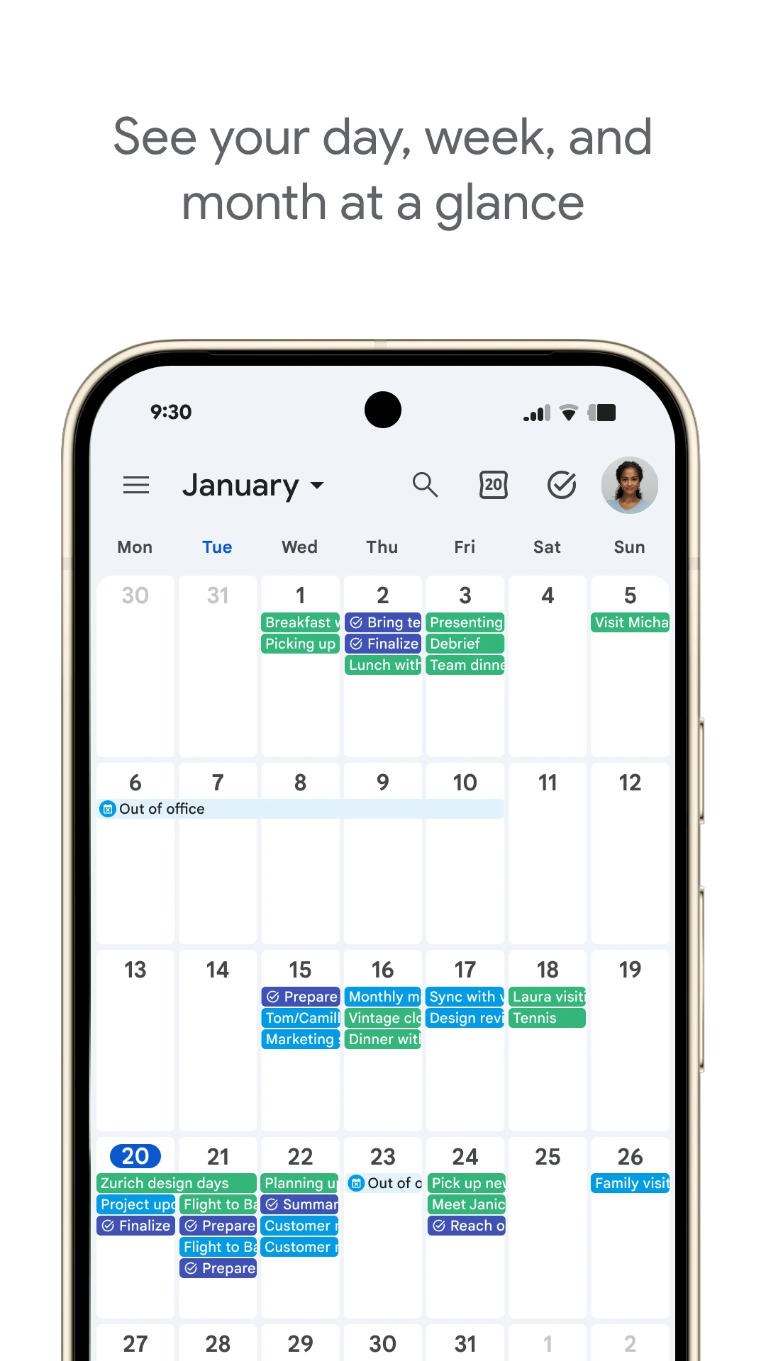 Google Calendar app store screenshot 5 — Productivity (Android)