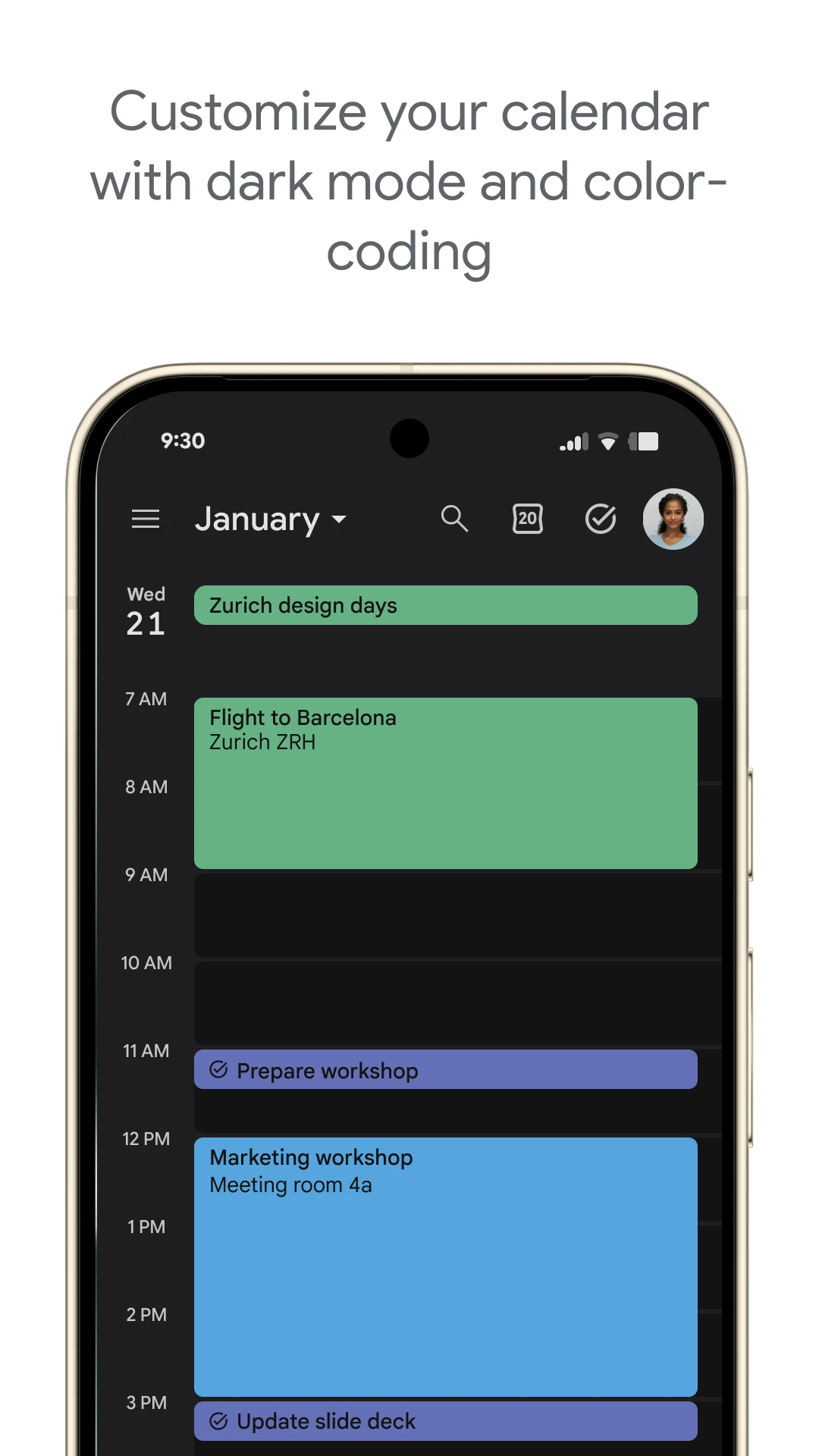 Google Calendar app store screenshot 6 — Productivity (Android)