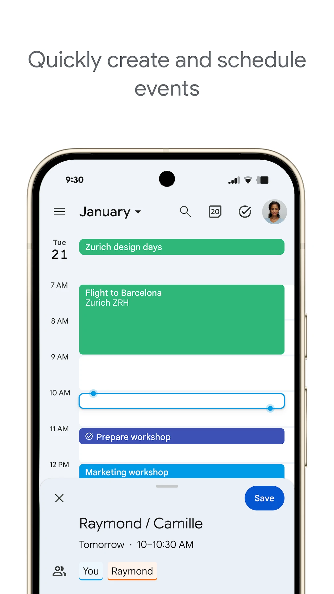 Google Calendar app store screenshot 2 — Productivity (Android)