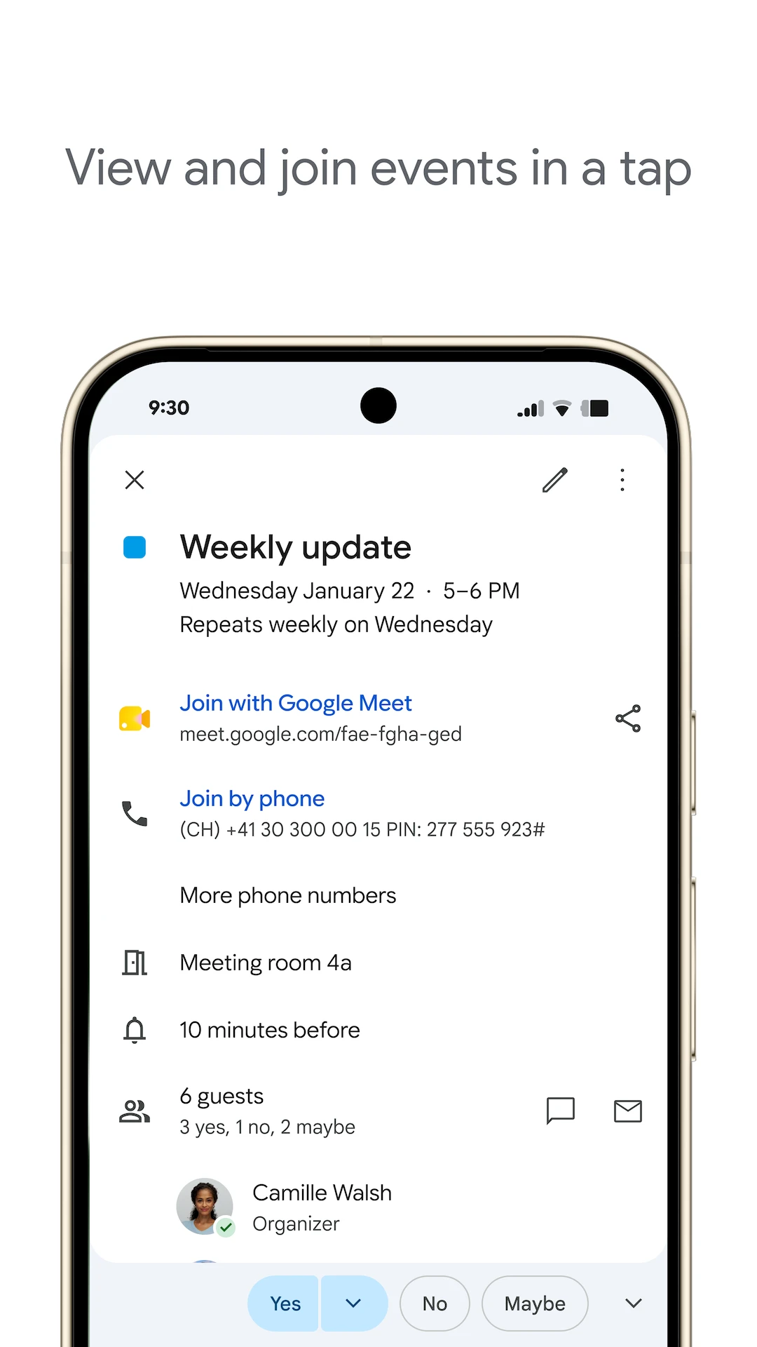 Google Calendar app store screenshot 3 — Productivity (Android)