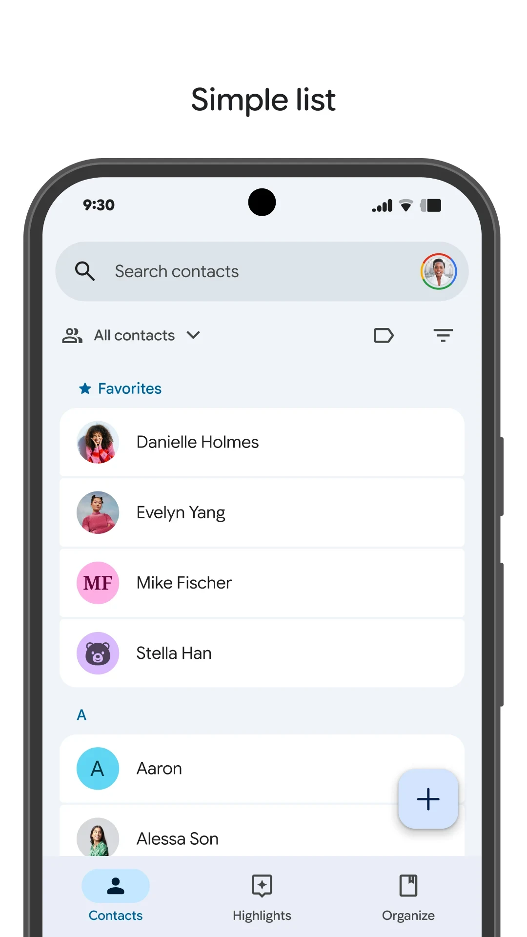 Contacts app store screenshot 2 — Communication (Android)