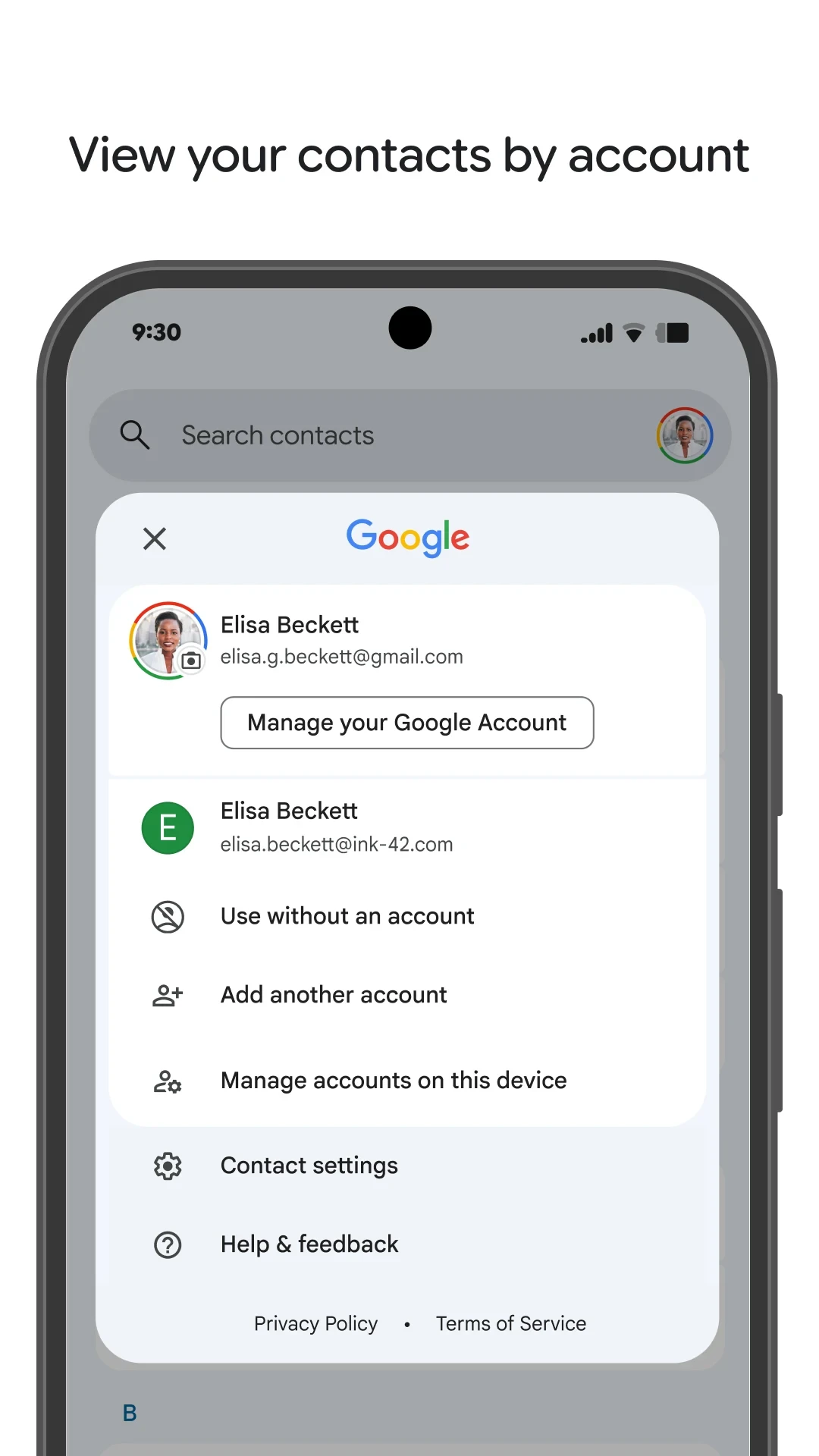 Contacts app store screenshot 3 — Communication (Android)