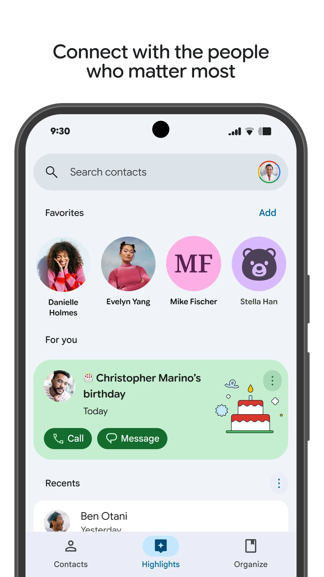 Contacts app store screenshot 5 — Communication (Android)