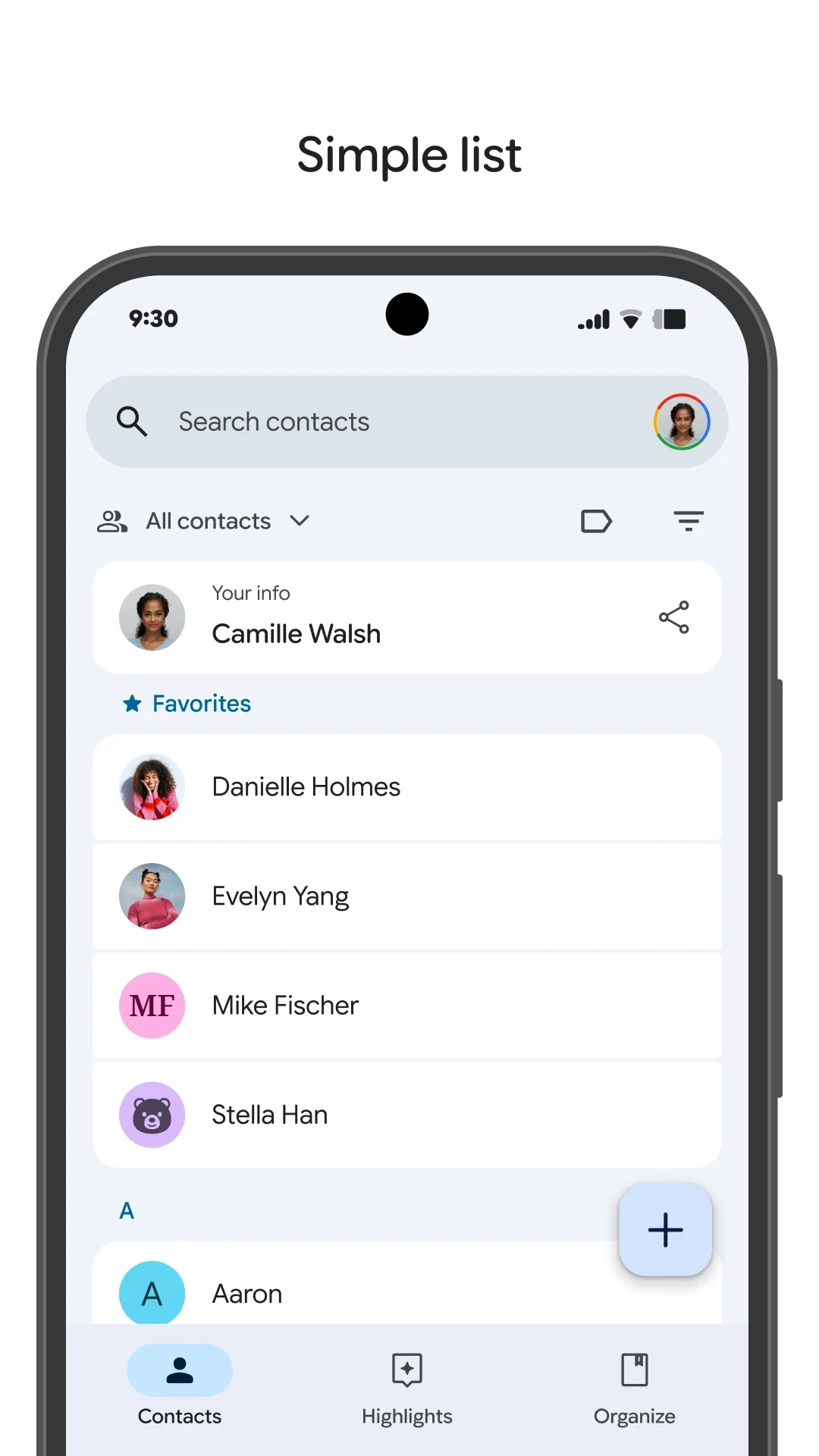Contacts app store screenshot 2 — Communication (Android)