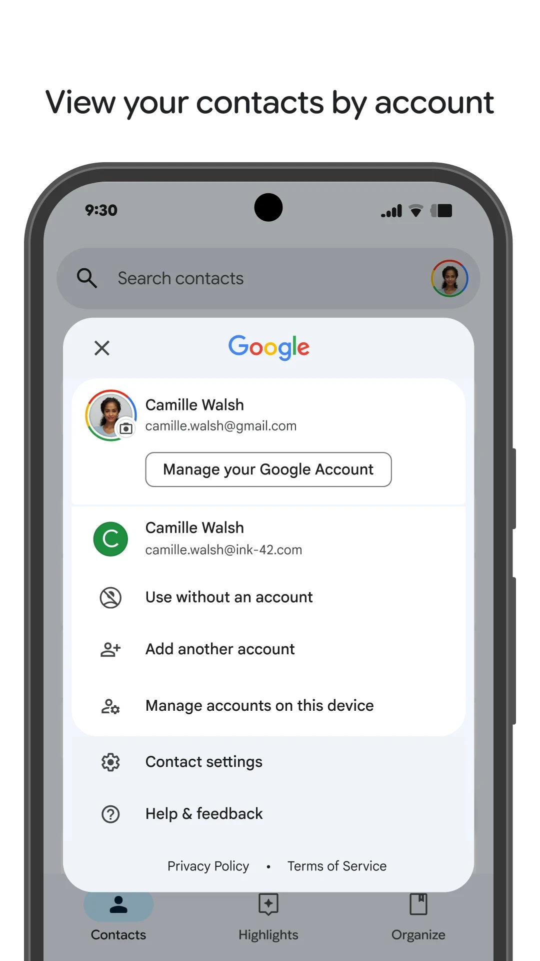 Contacts app store screenshot 3 — Communication (Android)