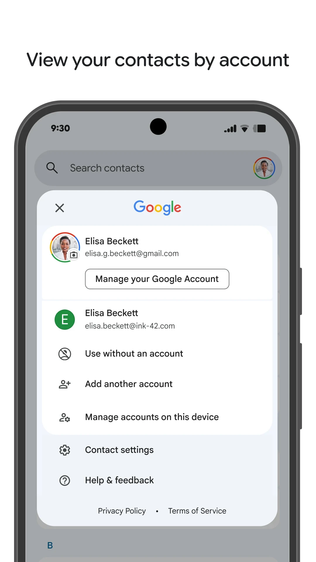 Contacts app store screenshot 3 — Communication (Android)