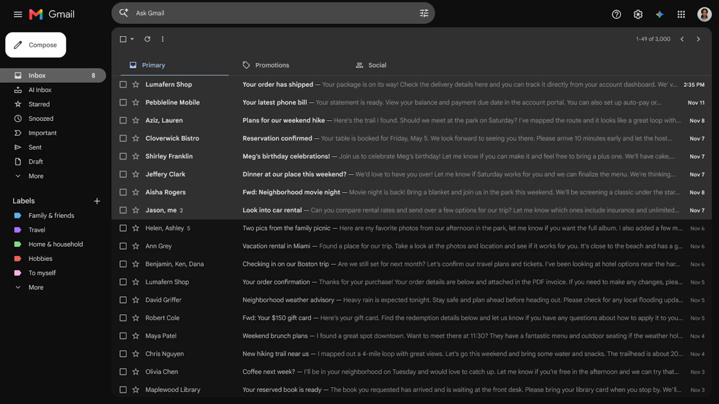 Gmail app store screenshot 28 — Communication (Android)