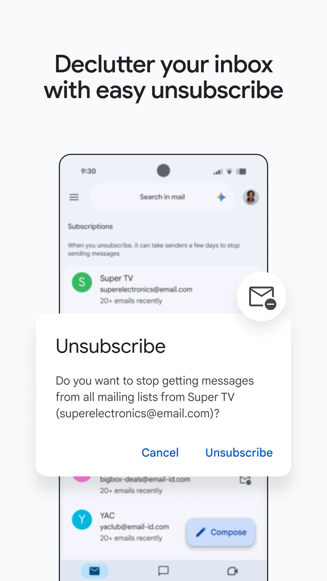 Gmail app store screenshot 3 — Communication (Android)