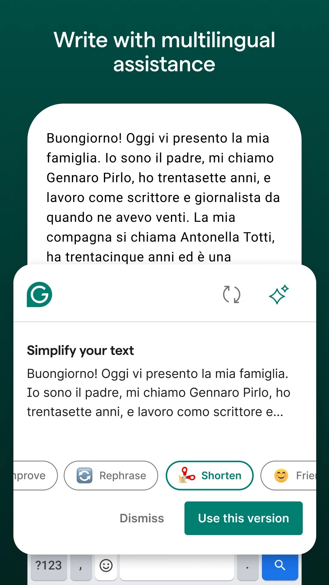 Grammarly-AI Writing Assistant app store screenshot 17 — Productivity (Android)