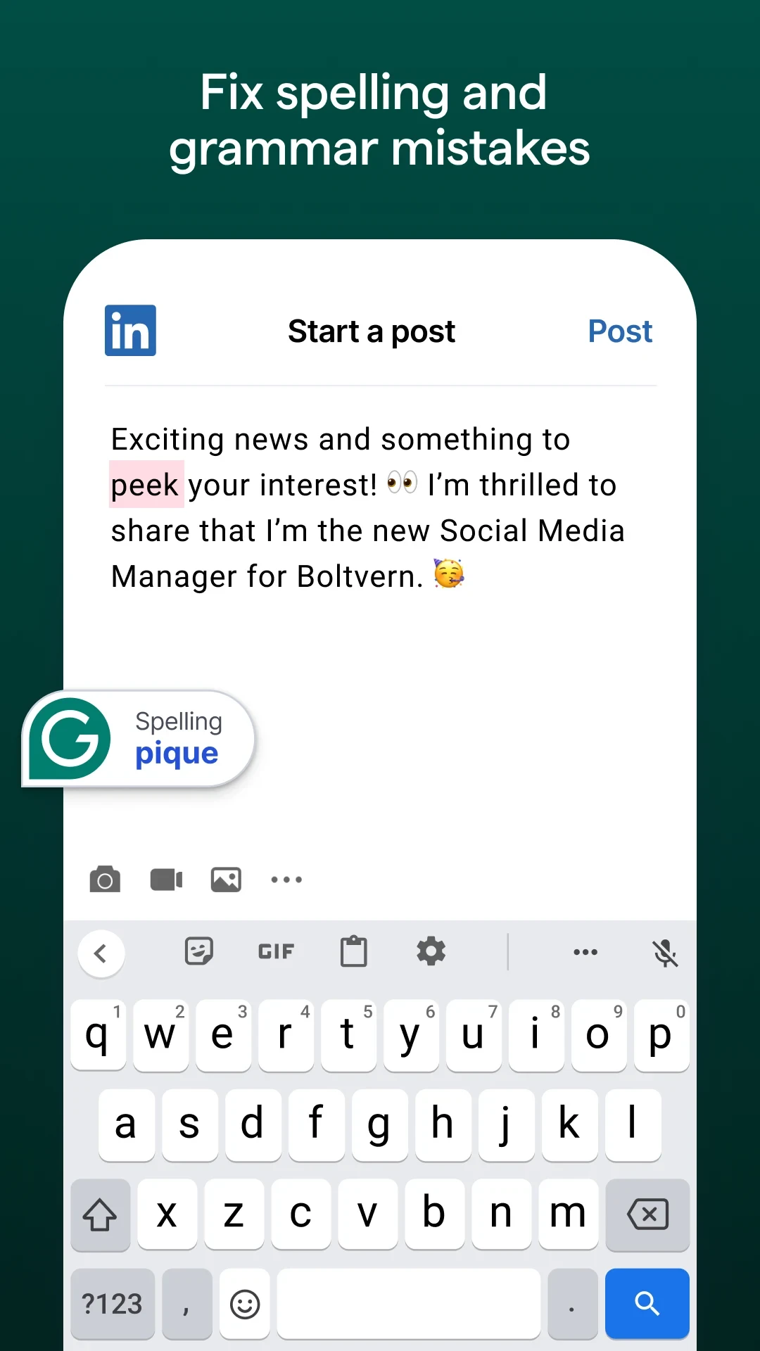 Grammarly-AI Writing Assistant app store screenshot 3 — Productivity (Android)