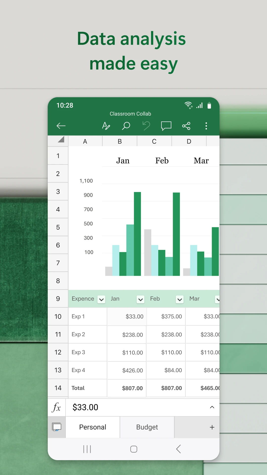 Microsoft Excel: Spreadsheets app store screenshot 2 — Productivity (Android)