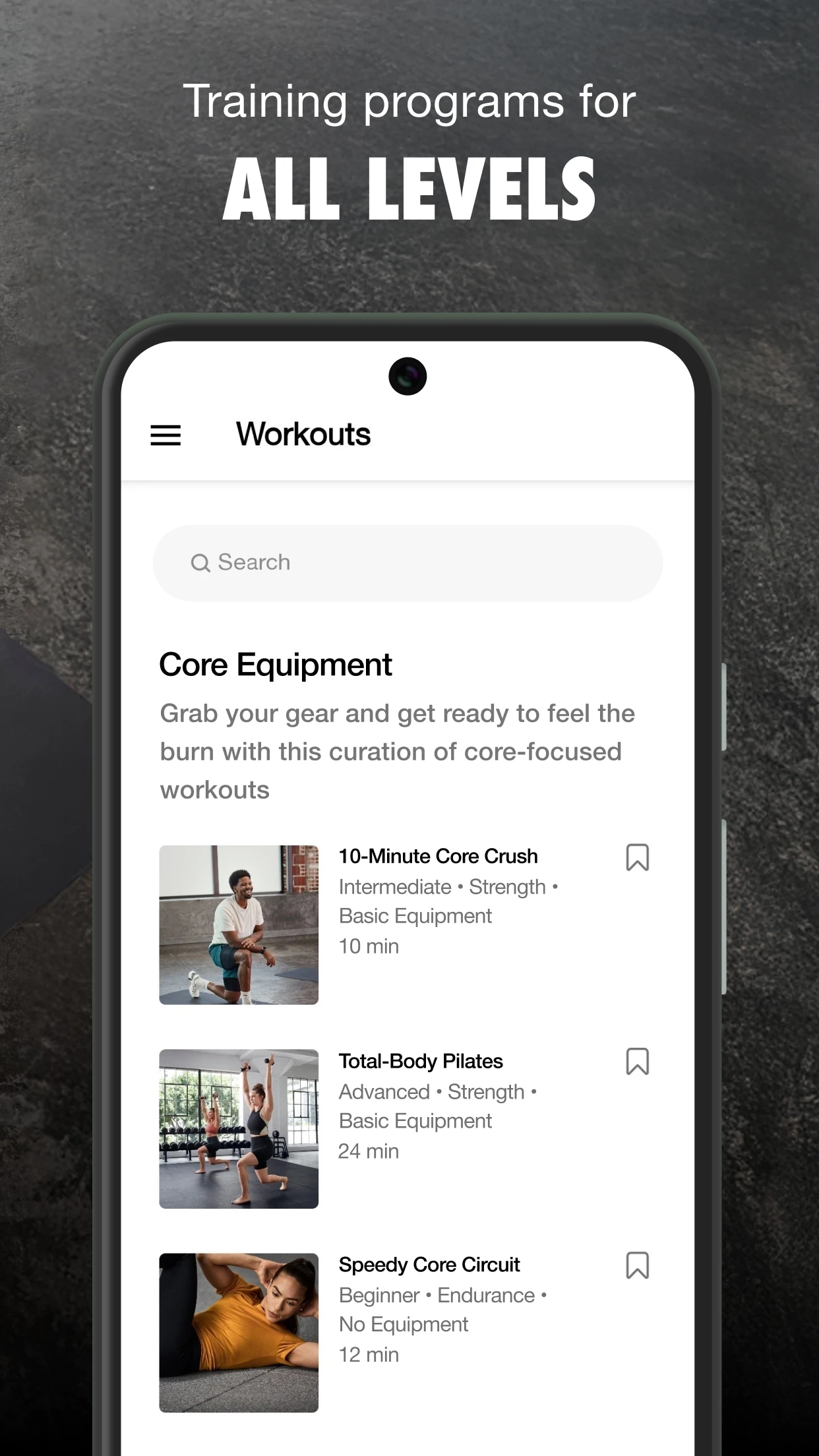 Nike Training Club app store screenshot 2 — Health And Fitness (Android)