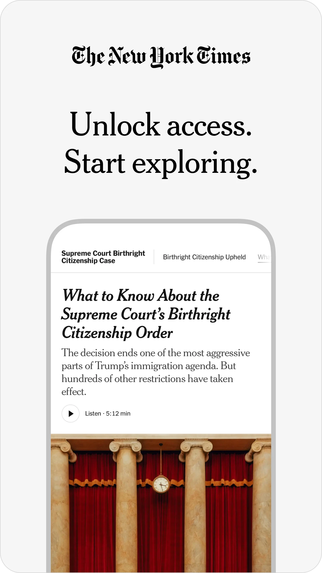 NYTimes: US and Global News app store screenshot 1 — News And Magazines (Android)