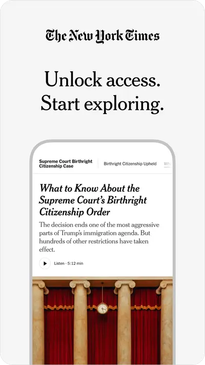 NYTimes: US and Global News app store screenshot 1 — News And Magazines (Android)