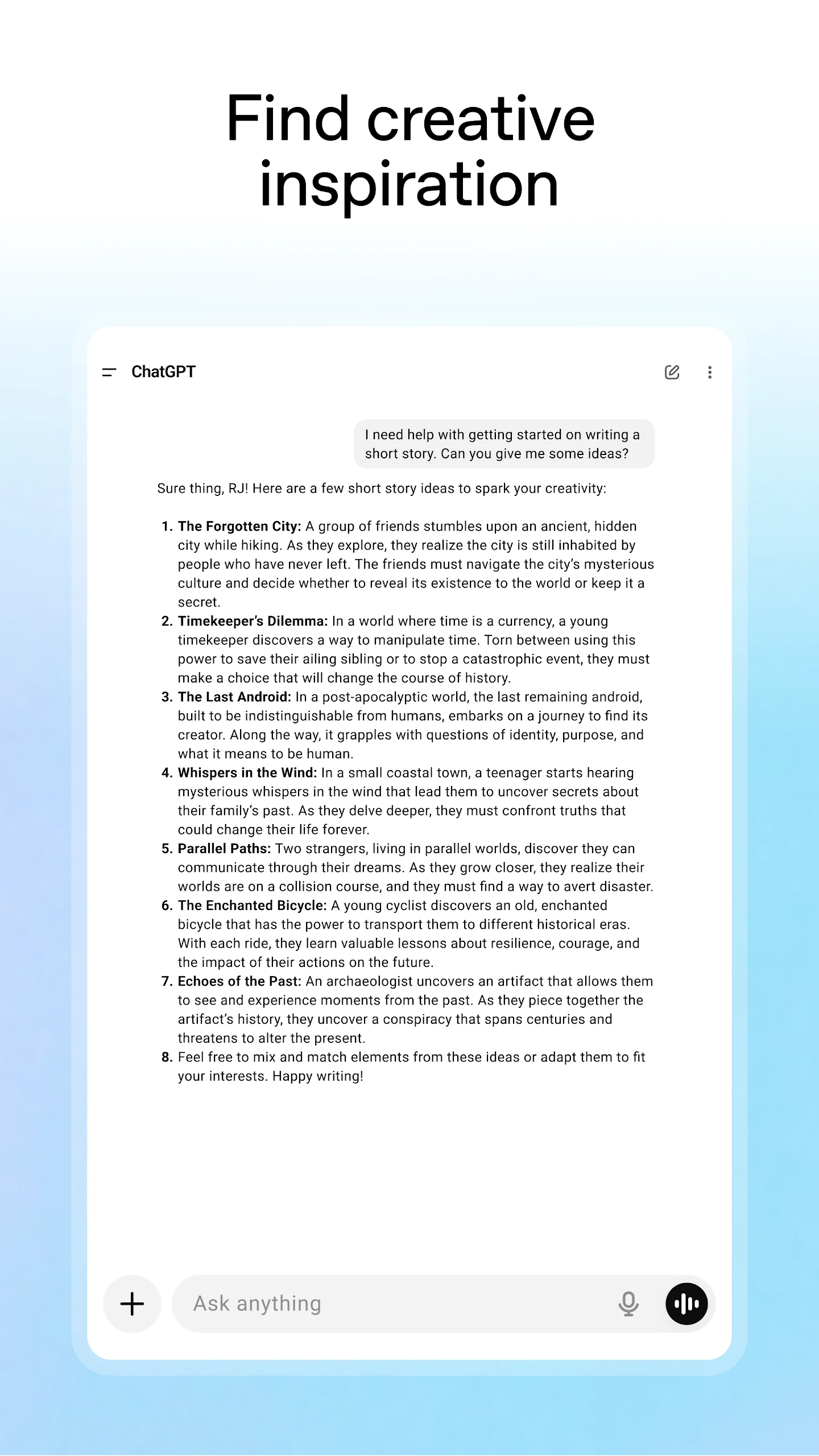 ChatGPT app store screenshot 23 — Productivity (Android)