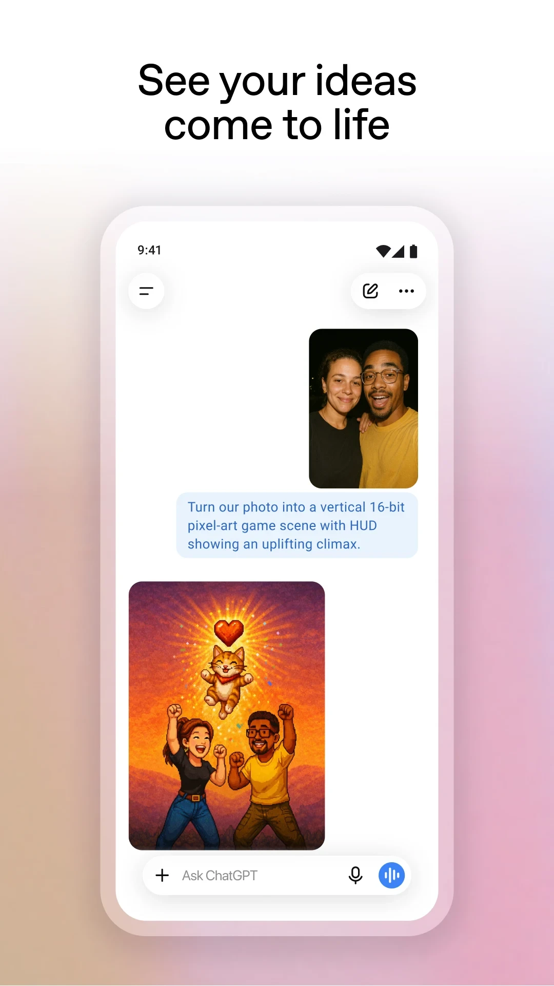 ChatGPT app store screenshot 1 — Productivity (Android)