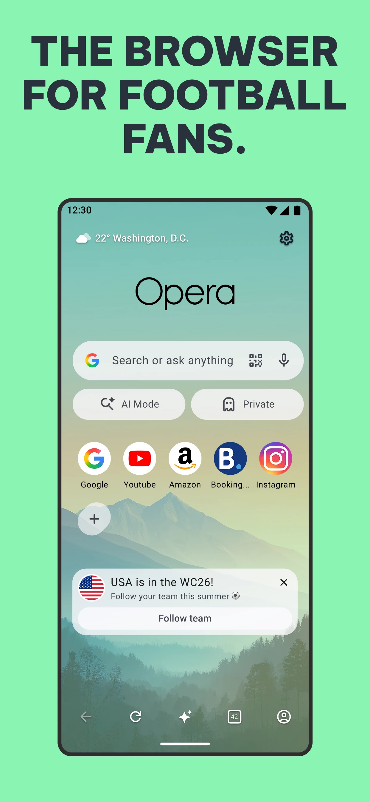 Opera: Private Web Browser app store screenshot 1 — Communication (Android)