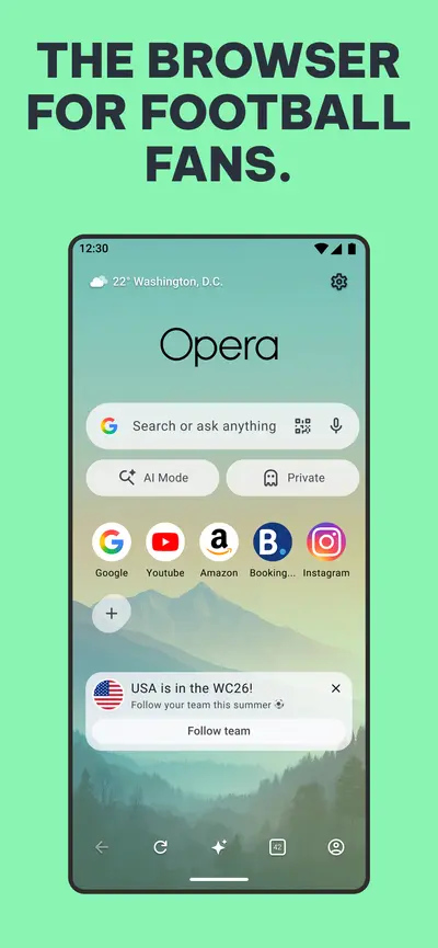Opera: Private Web Browser app store screenshot 1 — Communication (Android)