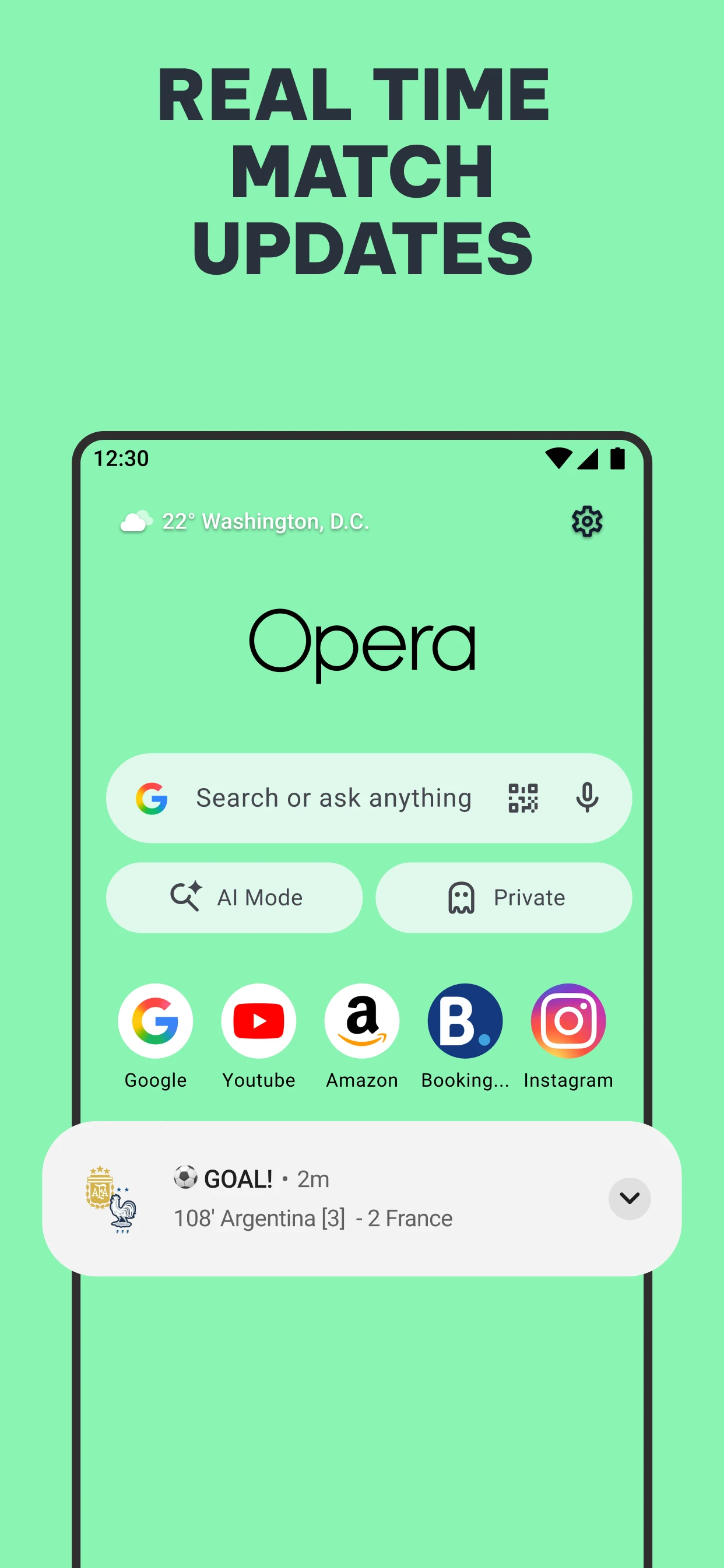 Opera: Private Web Browser app store screenshot 3 — Communication (Android)