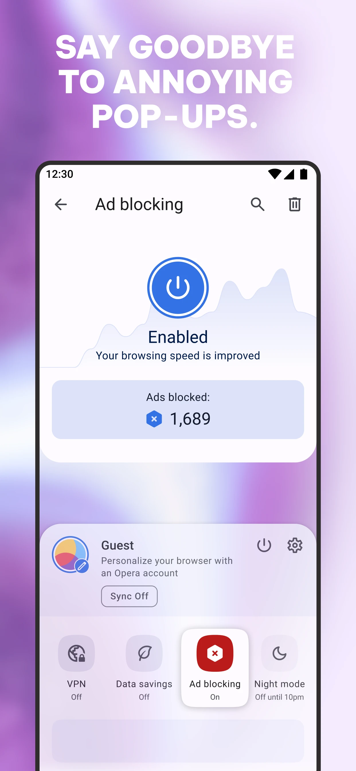 Opera: Private Web Browser app store screenshot 3 — Communication (Android)