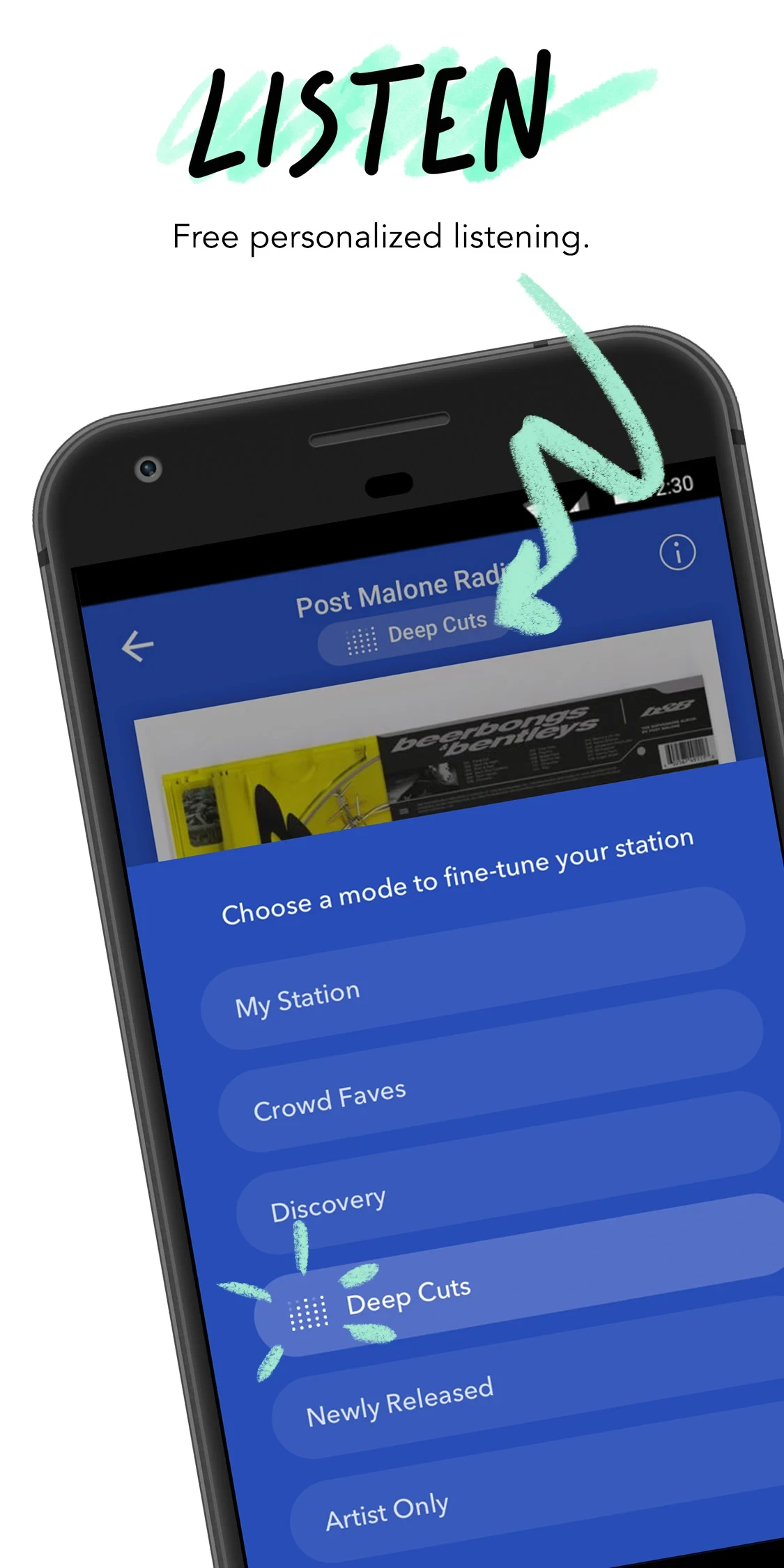 Pandora - Music & Podcasts app store screenshot 1 — Music And Audio (Android)