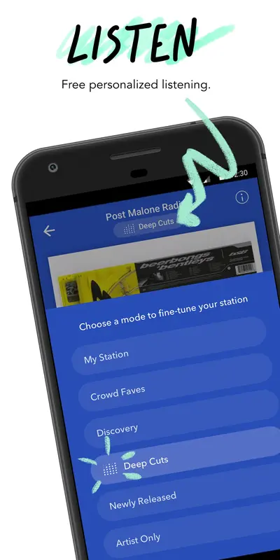 Pandora - Music & Podcasts app store screenshot 1 — Music And Audio (Android)