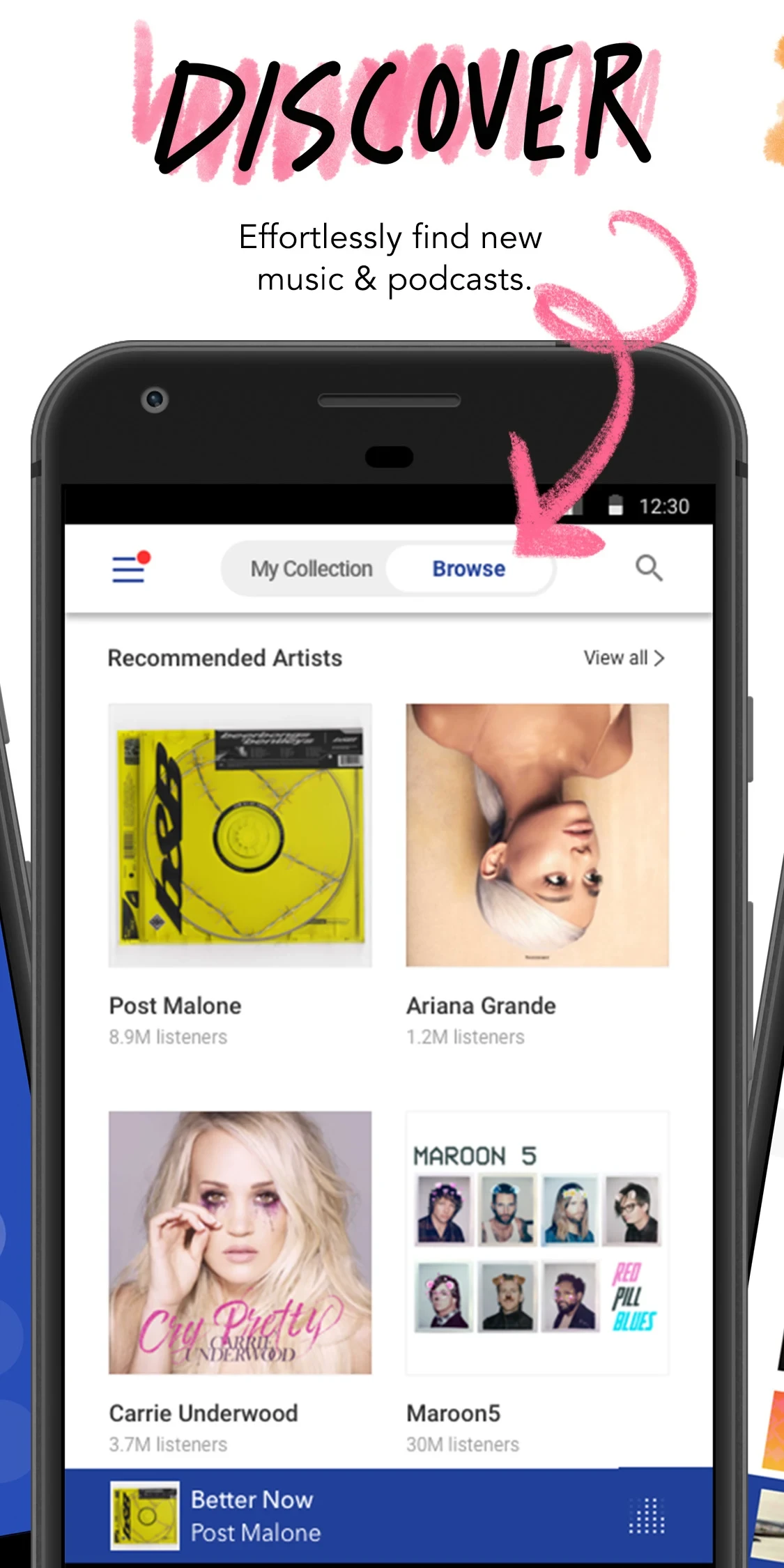 Pandora - Music & Podcasts app store screenshot 3 — Music And Audio (Android)