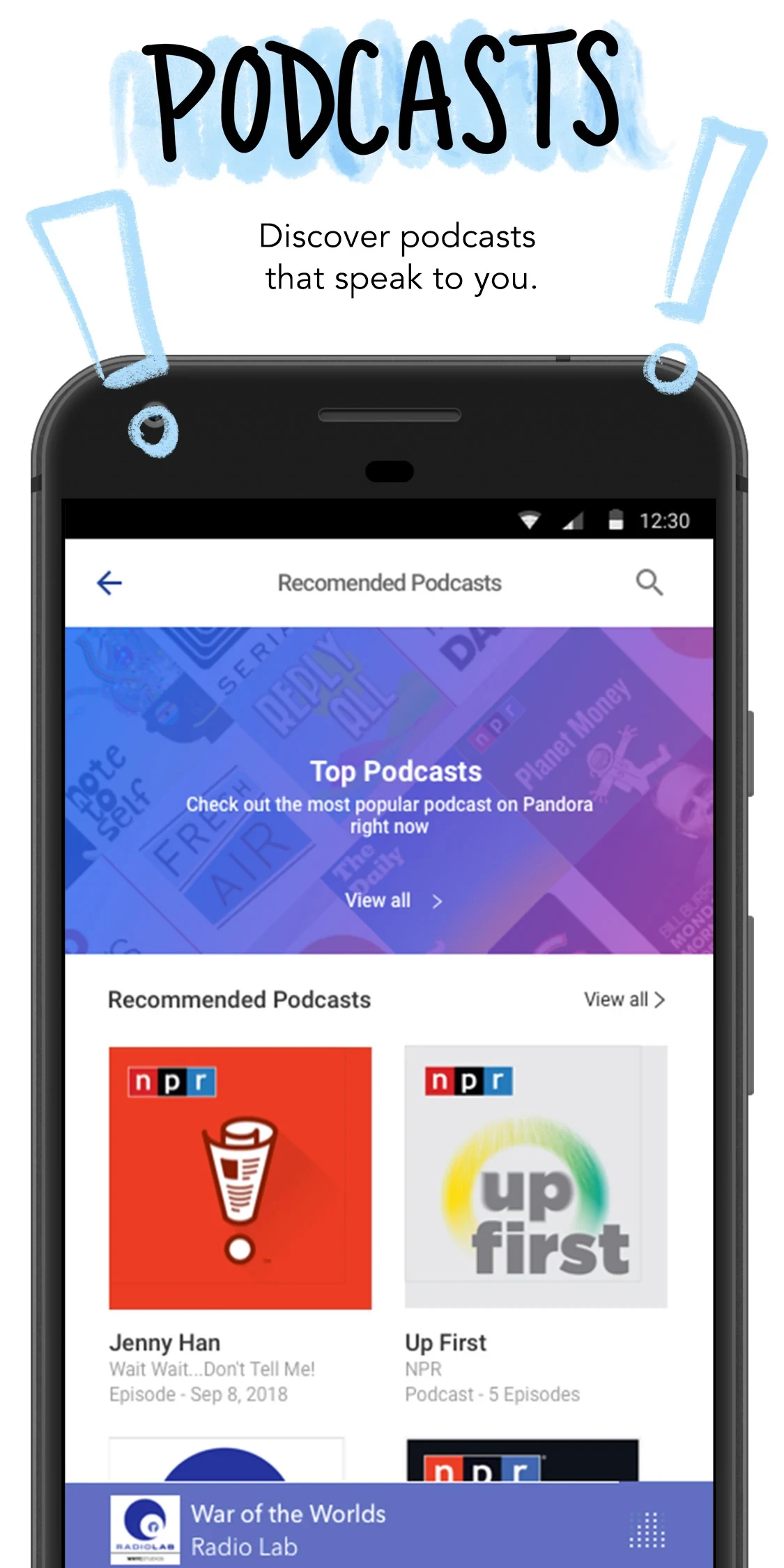 Pandora - Music & Podcasts app store screenshot 5 — Music And Audio (Android)
