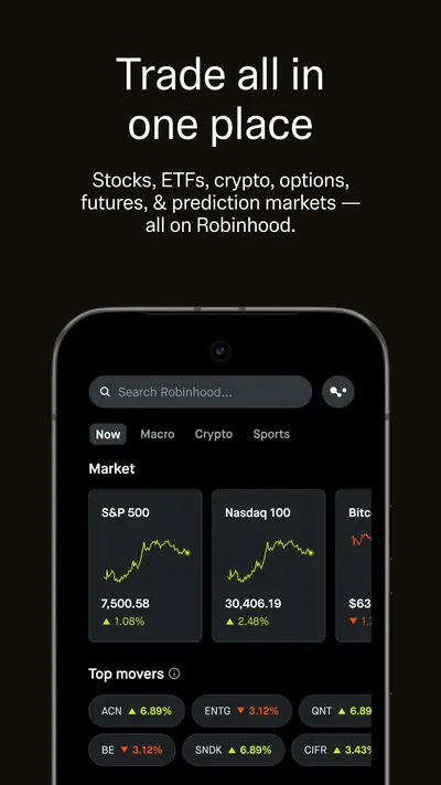 Robinhood: Trading & Investing app store screenshot 1 — Finance (Android)