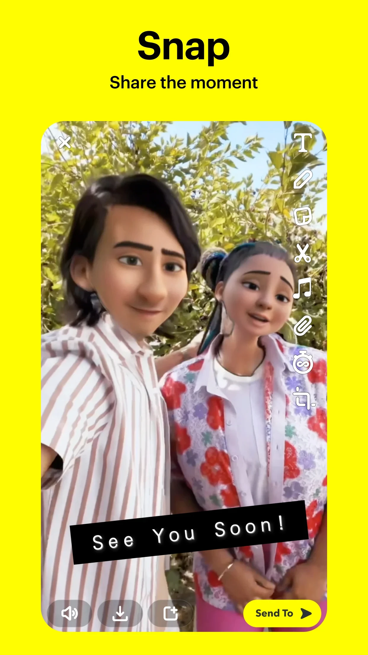 Snapchat app store screenshot 1 — Communication (Android)