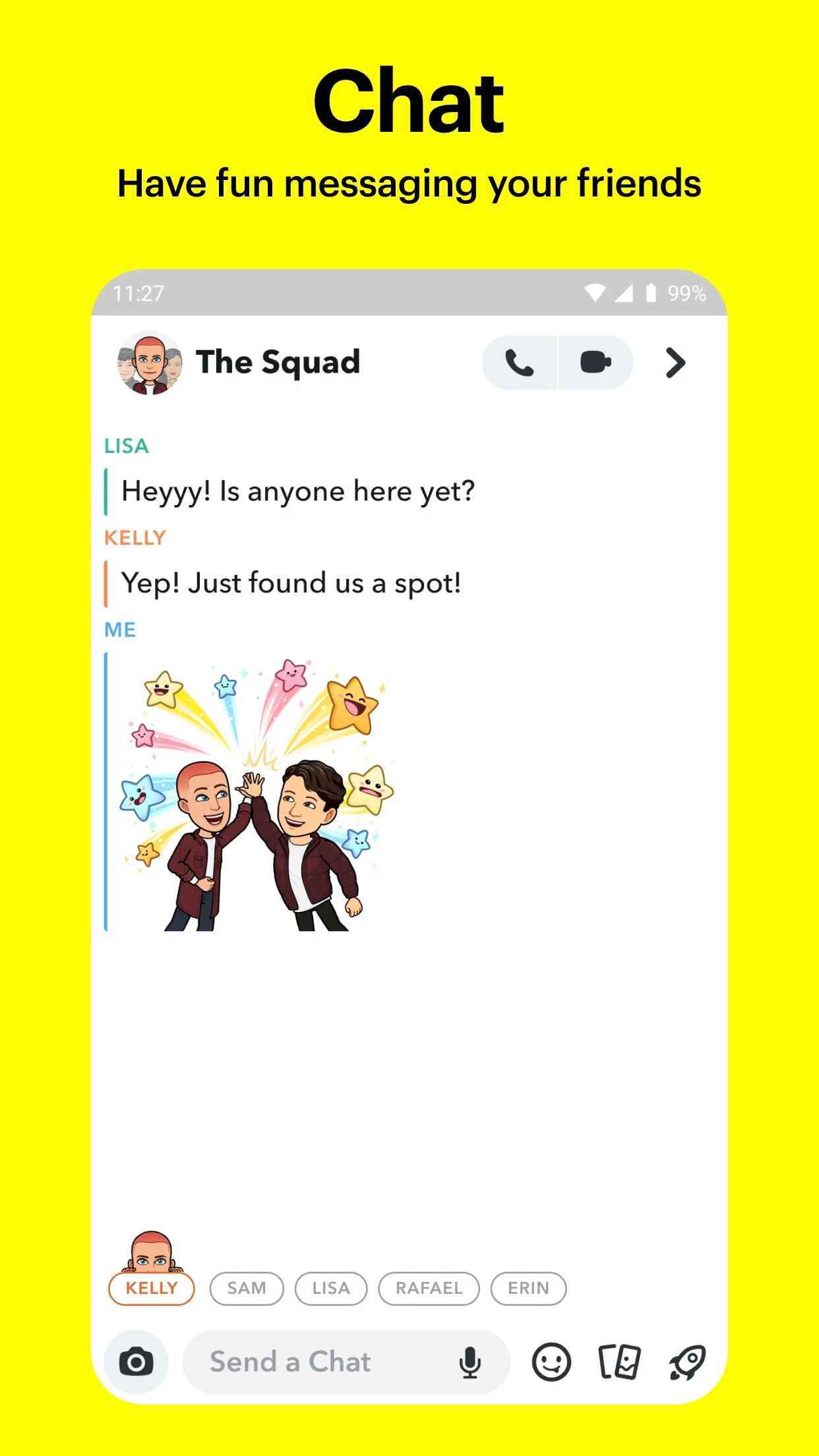 Snapchat app store screenshot 2 — Communication (Android)
