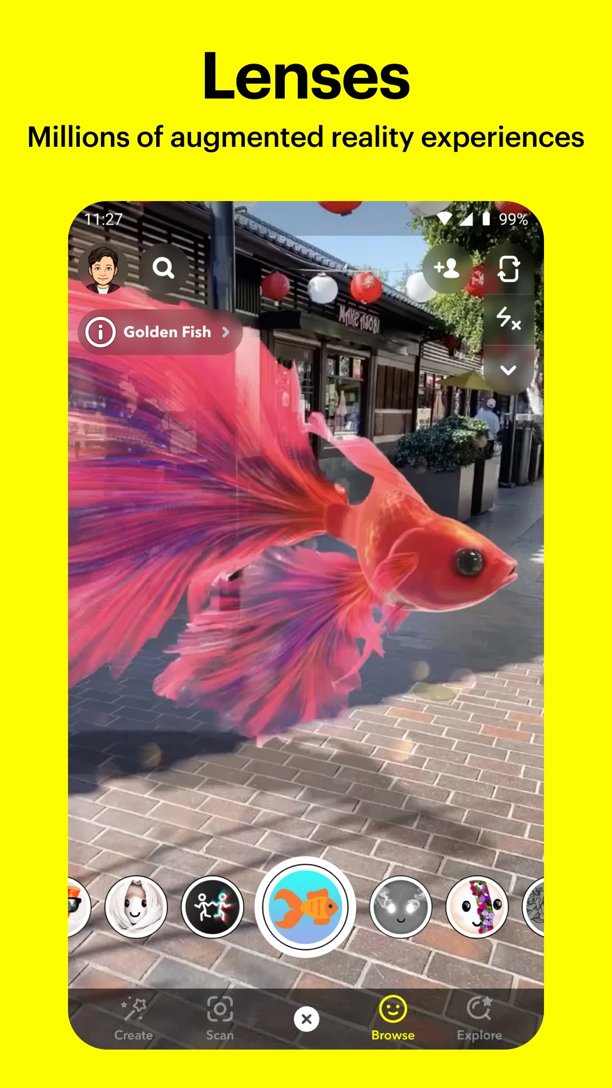 Snapchat app store screenshot 3 — Communication (Android)
