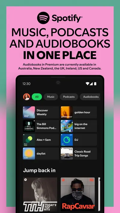 Spotify: Music and Podcasts app store screenshot 1 — Music And Audio (Android)