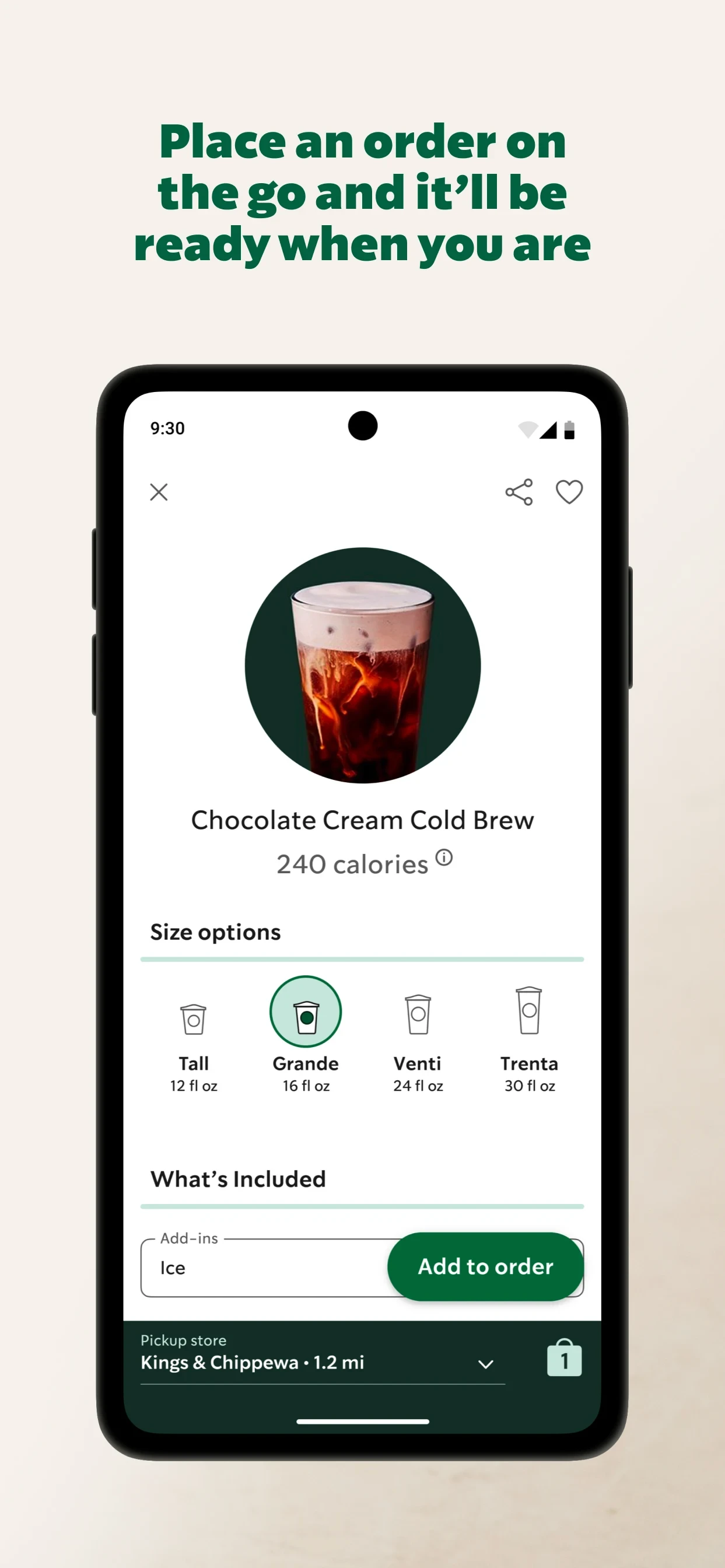 Starbucks app store screenshot 2 — Food And Drink (Android)