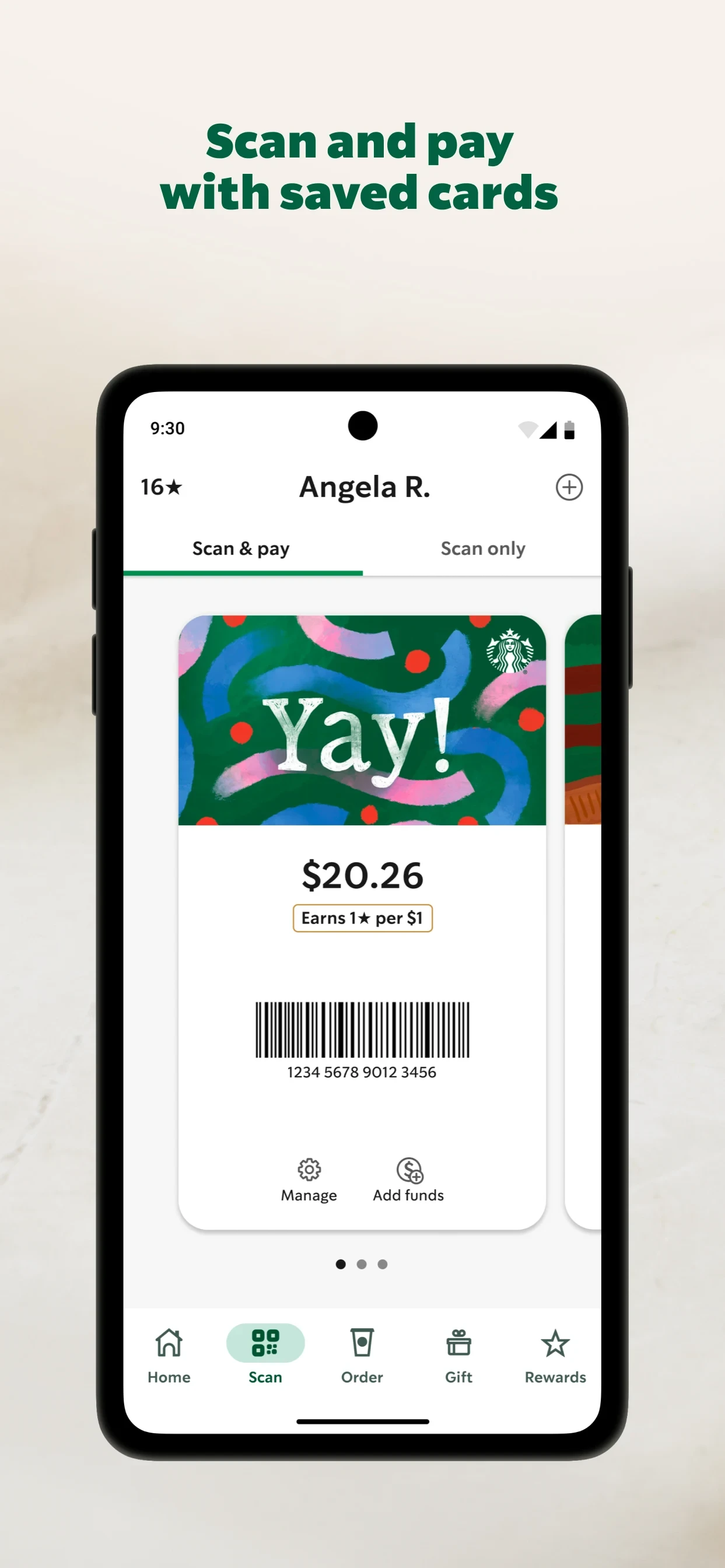 Starbucks app store screenshot 5 — Food And Drink (Android)