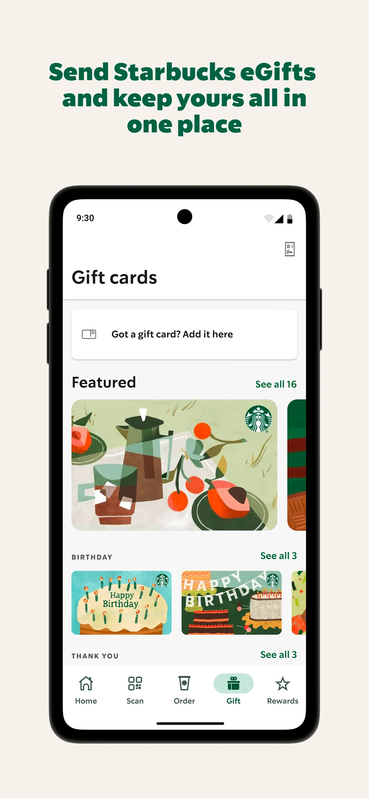 Starbucks app store screenshot 8 — Food And Drink (Android)