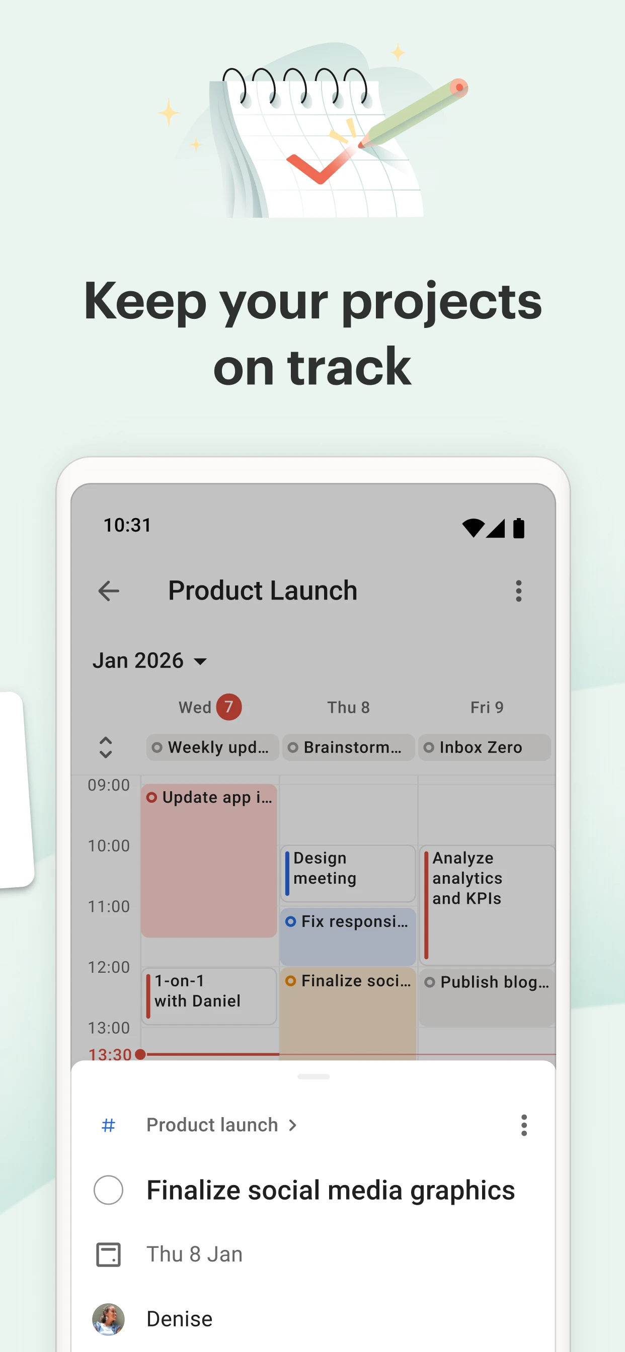 Todoist: To Do List & Calendar app store screenshot 3 — Productivity (Android)