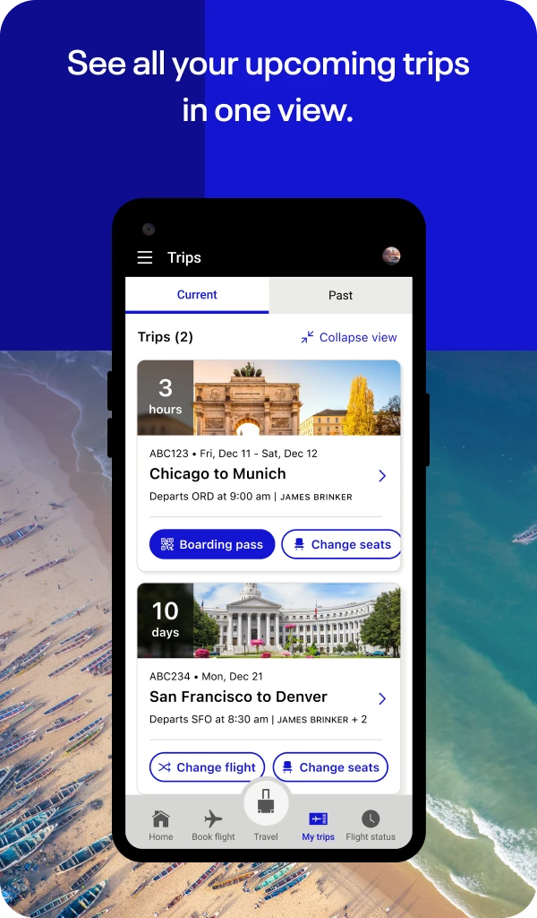 United Airlines app store screenshot 6 — Travel And Local (Android)