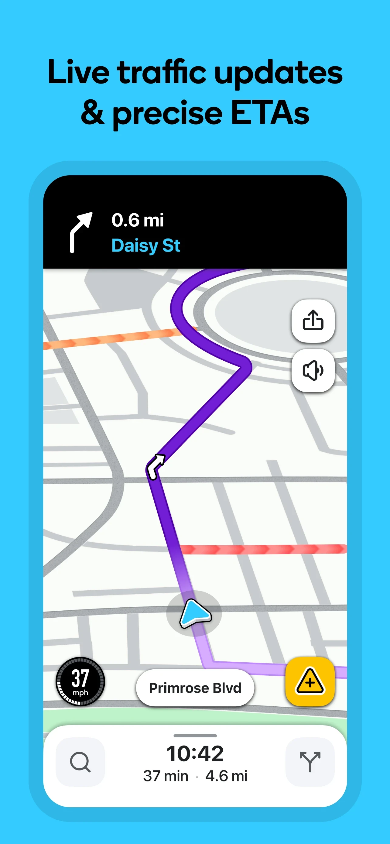 Waze Navigation & Live Traffic app store screenshot 1 — Maps And Navigation (Android)